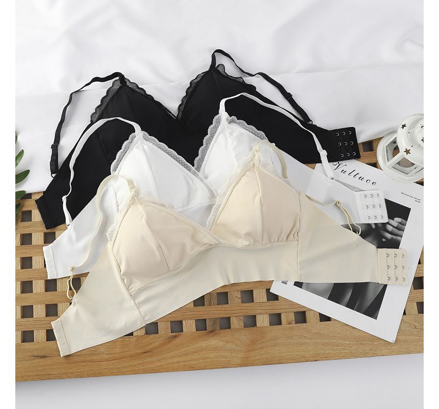Cropped V-Neck Camisole with Lace Edge