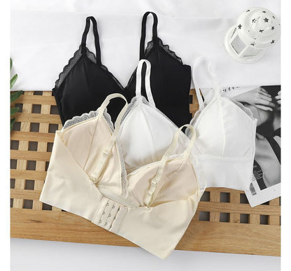 Cropped V-Neck Camisole with Lace Edge