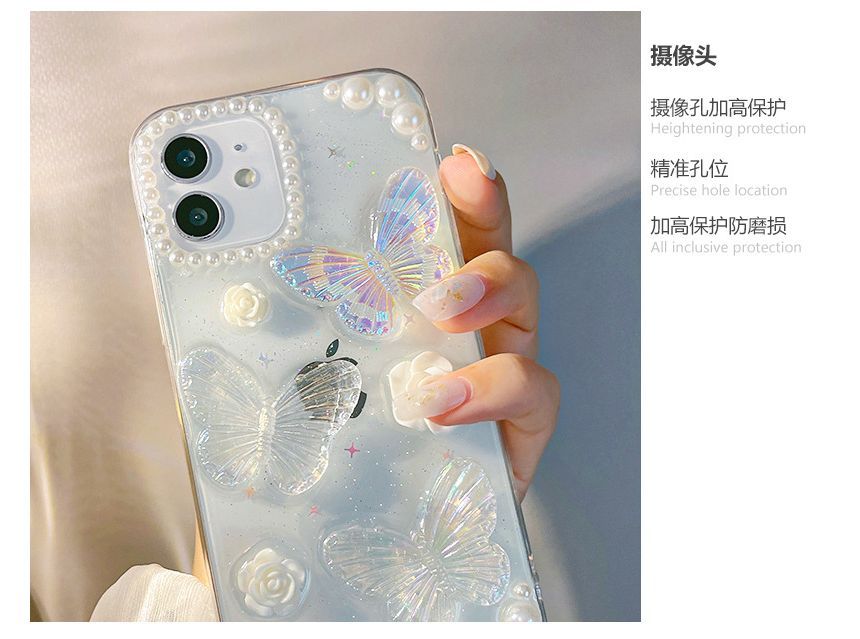Transparent Butterfly Case Phone