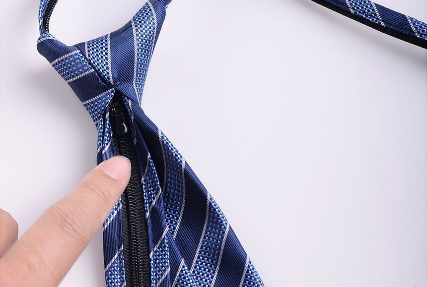 Striped No Tie Neck Tie