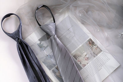 Striped No Tie Neck Tie