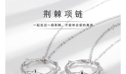 Thorn Pendant Couple Matching Sterling Silver Necklace  (various designs)
