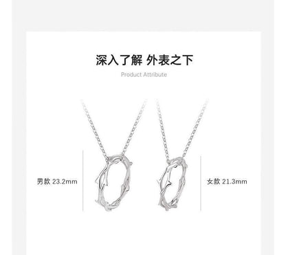 Thorn Pendant Couple Matching Sterling Silver Necklace  (various designs)