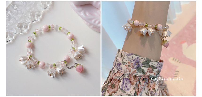 Resin Bead Flower Bracelet