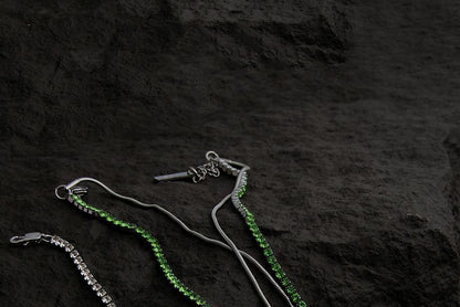 Rhinestone Layered Stainless Steel Bracelet / Necklace