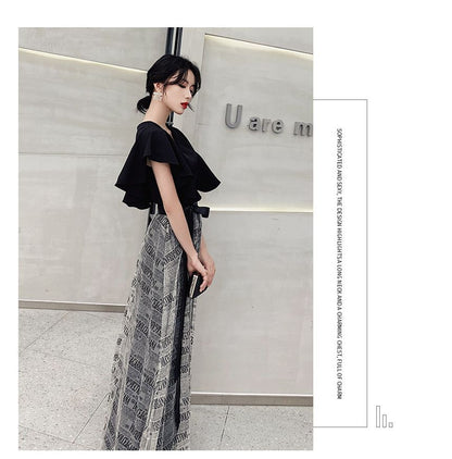 Short-Sleeve A-Line Evening Gown / Cocktail Dress