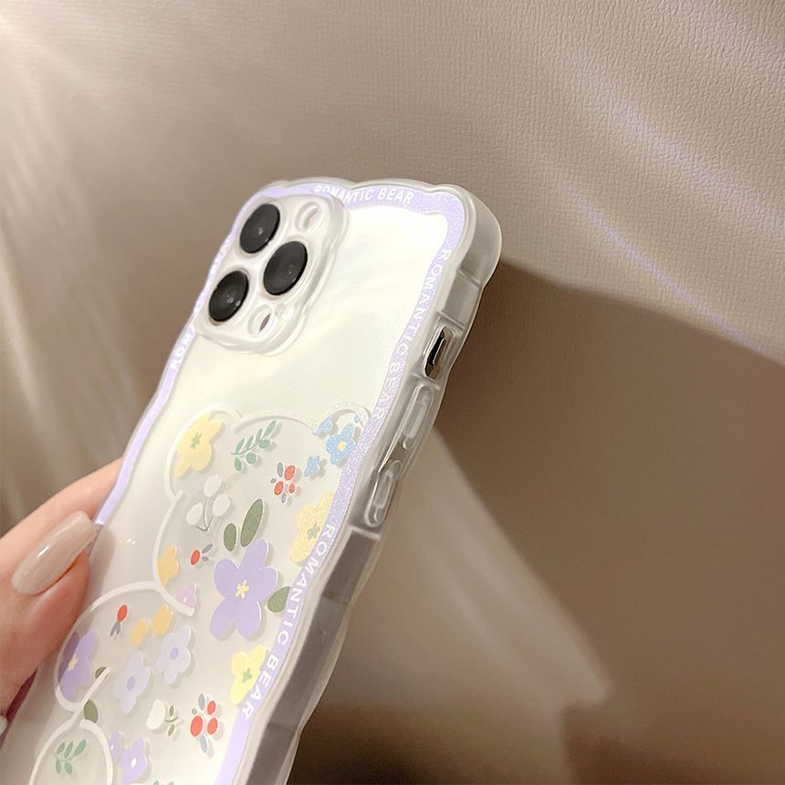 Case Transparent Phone Bear Flower