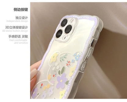 Case Transparent Phone Bear Flower