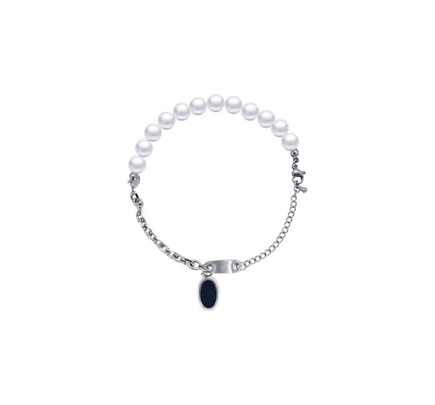 Faux Pearl Rhinestone Bracelet
