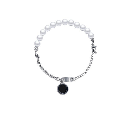 Faux Pearl Rhinestone Bracelet