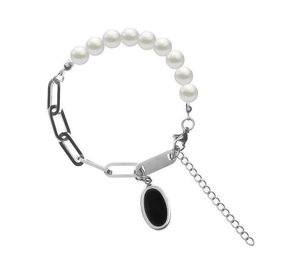 Faux Pearl Rhinestone Bracelet