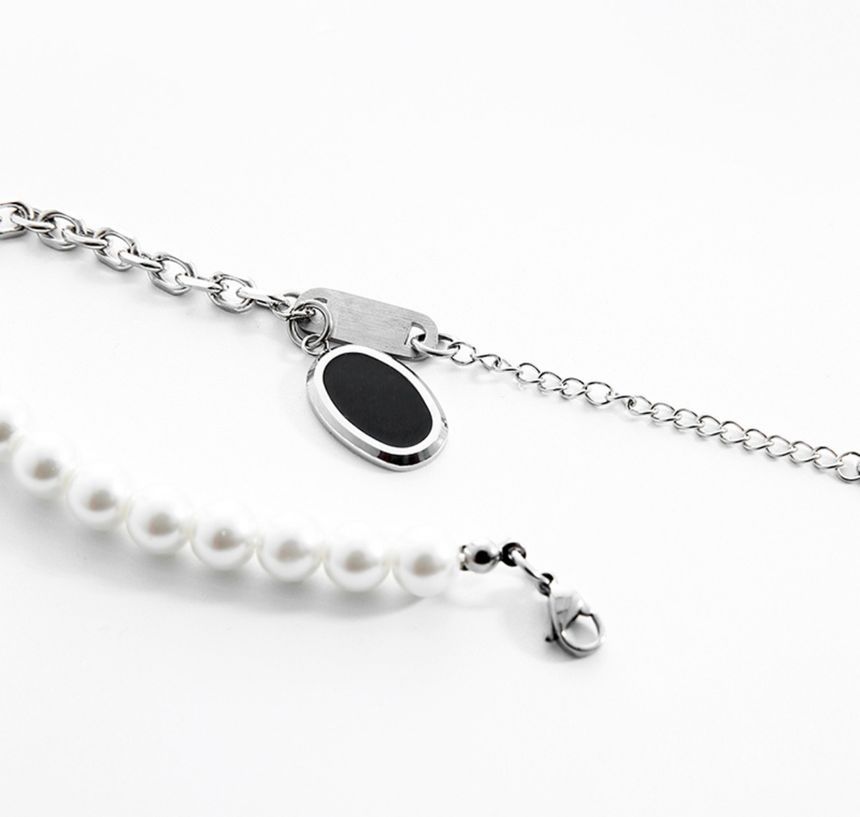 Faux Pearl Rhinestone Bracelet