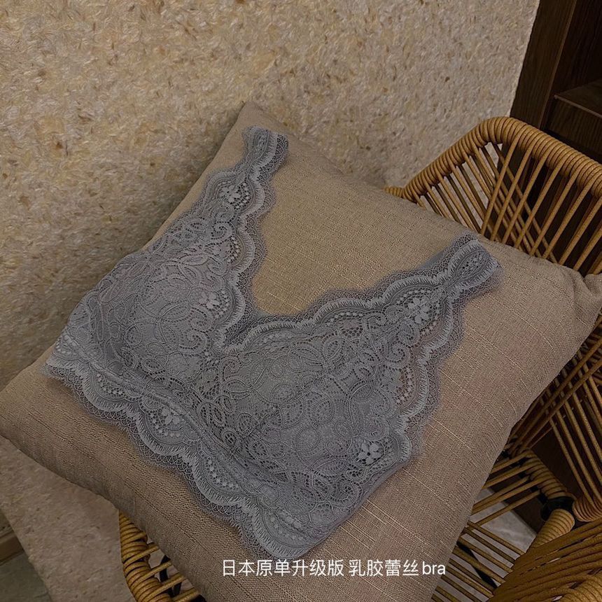 Wireless Lace Bra with Unlined Cups