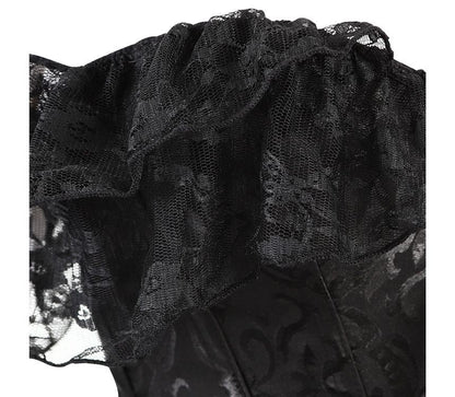 Cap-Sleeve Lace Corset Top with Structured Fit