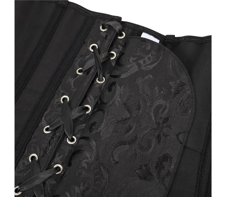 Cap-Sleeve Lace Corset Top with Structured Fit