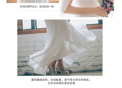 Short-Sleeve A-Line Wedding Gown