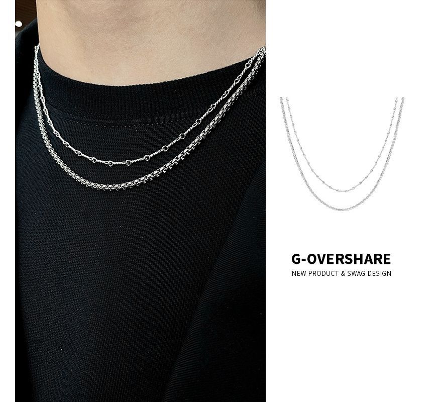 Layered Sterling Silver / Stainless Steel Necklace