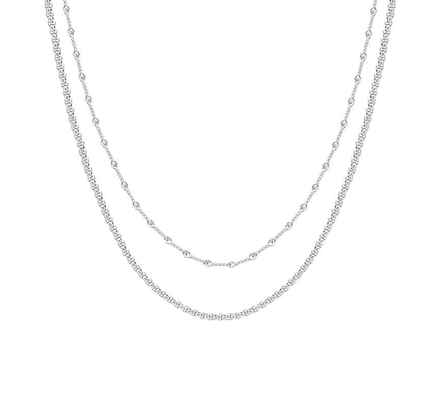 Layered Sterling Silver / Stainless Steel Necklace