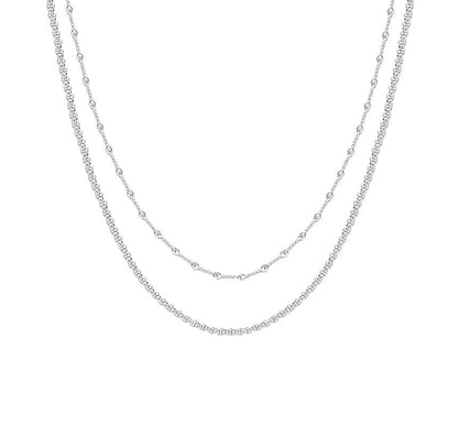 Layered Sterling Silver / Stainless Steel Necklace