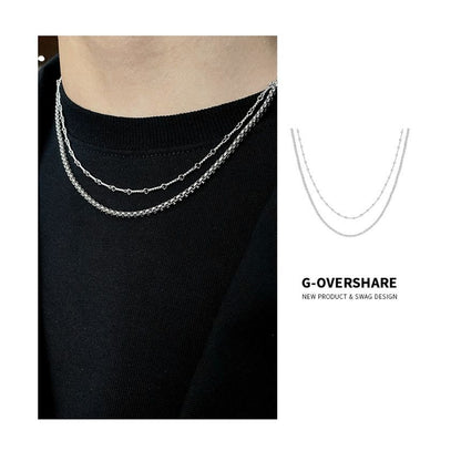 Layered Sterling Silver / Stainless Steel Necklace