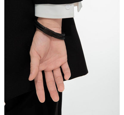 Woven Faux Leather Bracelet