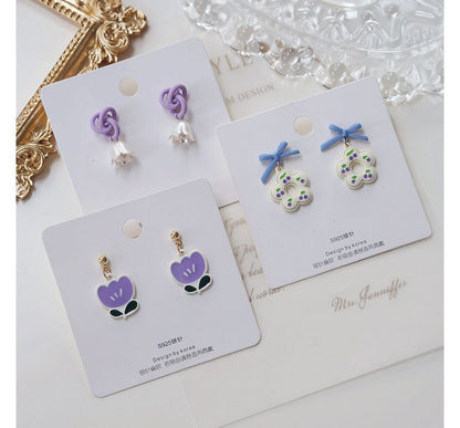 Earring Clip-On Flower Drop /