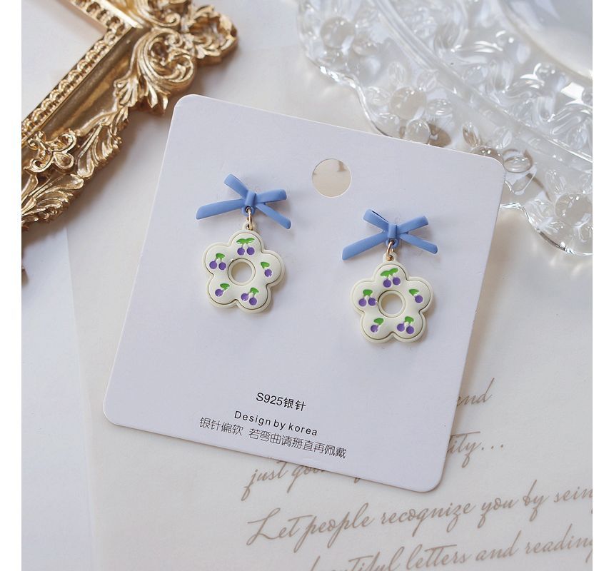 Earring Clip-On Flower Drop /