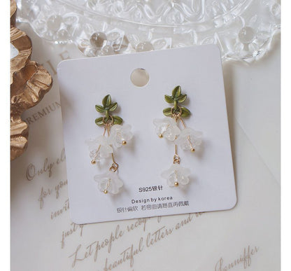 Clip-On Flower Earring Drop /