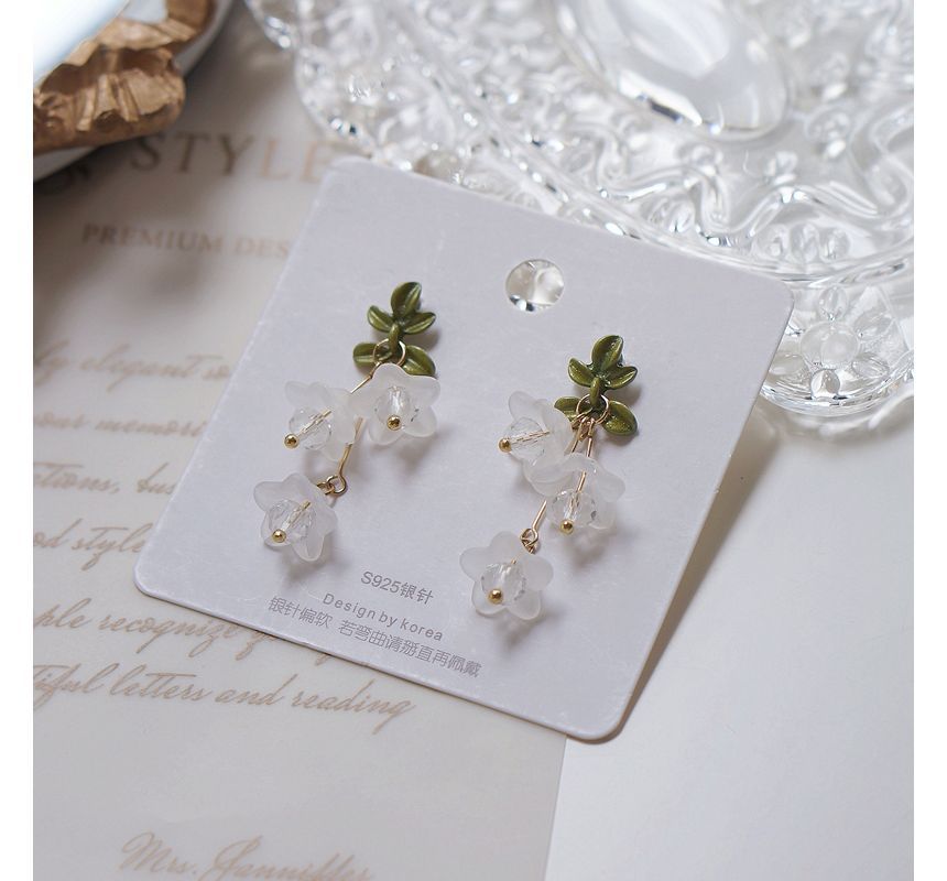 Clip-On Flower Earring Drop /