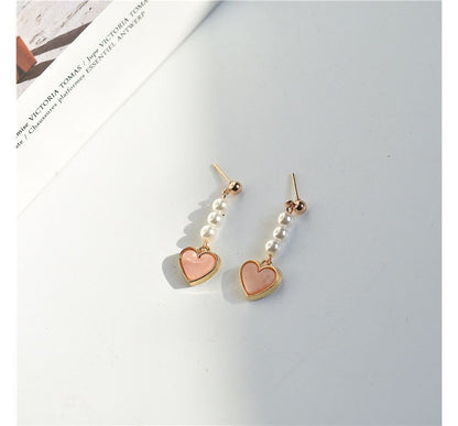 Heart / Drop Faux Pearl Clip-On Earring