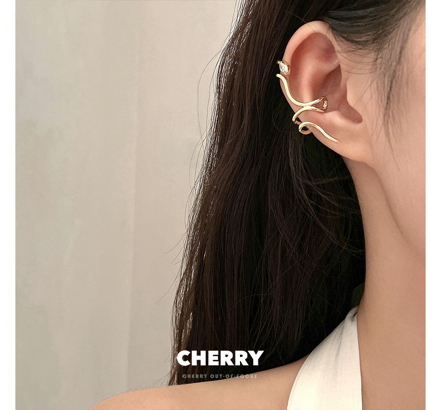 Alloy Cuff Snake Earring