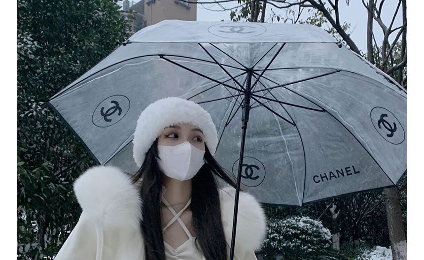 Faux Fur Trim Plain Hooded Open Front Woolen Coat