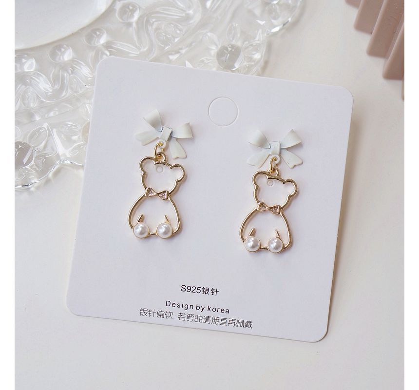 Dangle Alloy Bear Earring