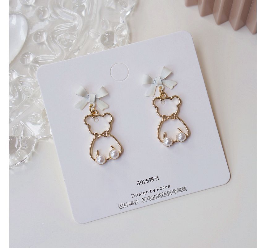 Dangle Alloy Bear Earring