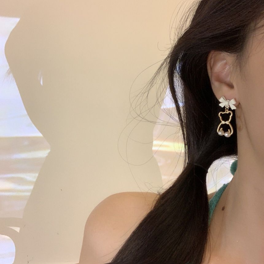 Dangle Alloy Bear Earring