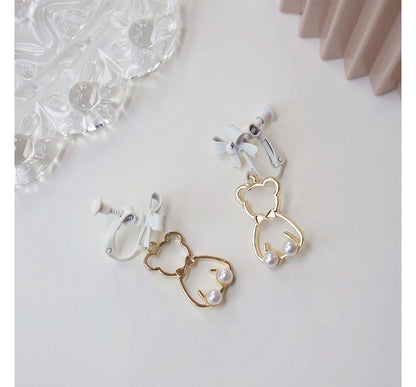 Dangle Alloy Bear Earring