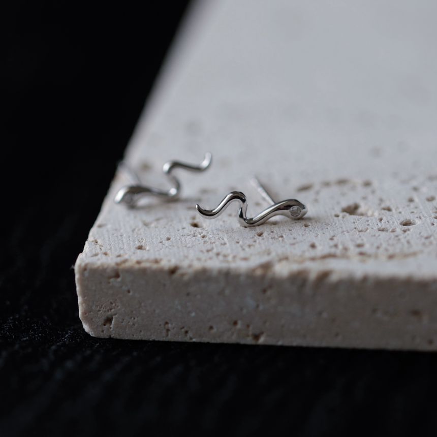 Sterling Earring Silver Snake