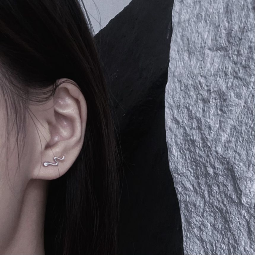 Sterling Earring Silver Snake