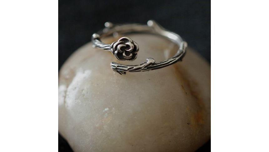 Rose Sterling Open Ring Silver