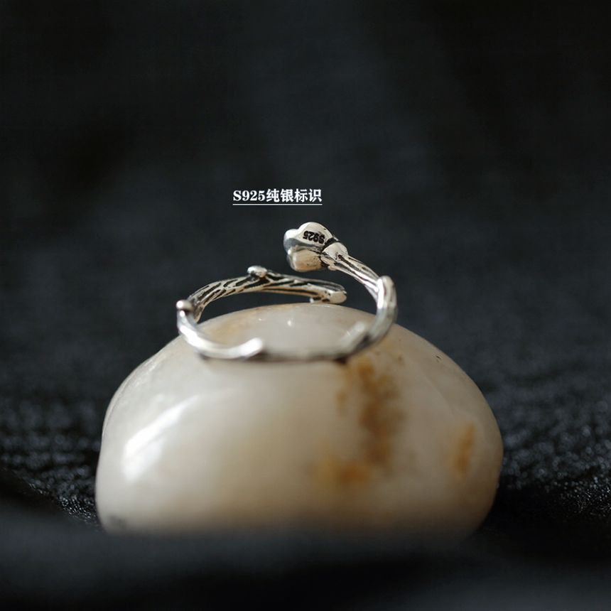 Rose Sterling Open Ring Silver