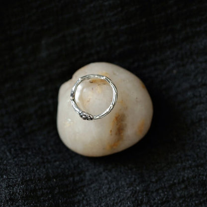 Rose Sterling Open Ring Silver