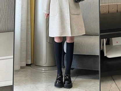 Collared Double Breasted Long Coat