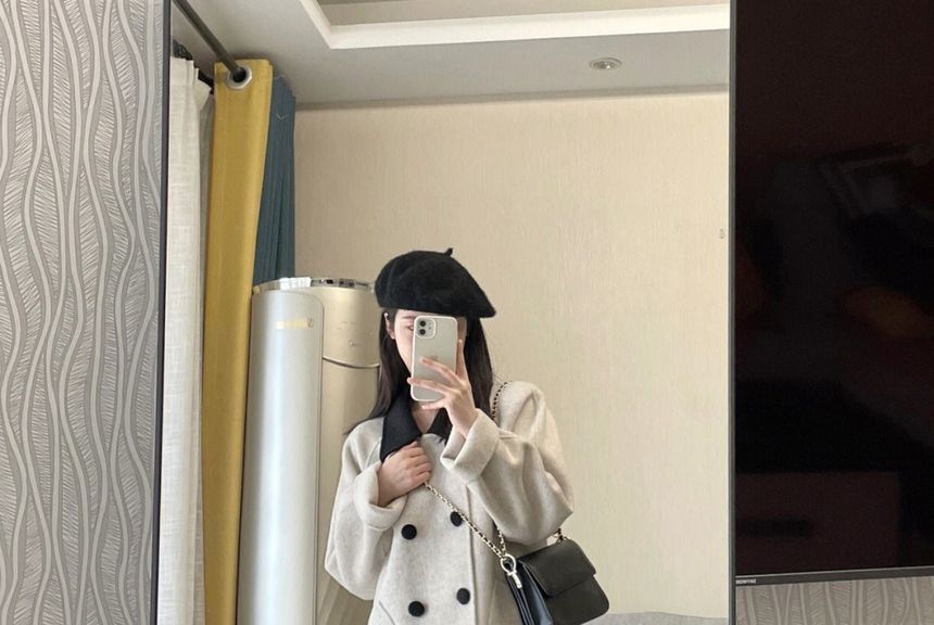 Collared Double Breasted Long Coat