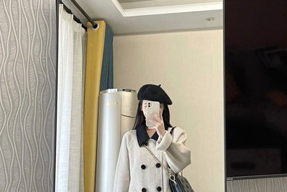 Collared Double Breasted Long Coat