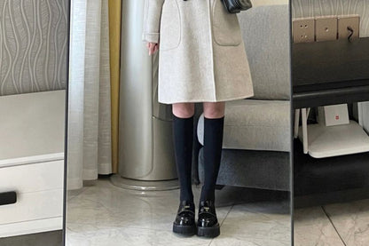 Collared Double Breasted Long Coat