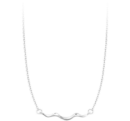 Wavy Sterling Choker Pendant Silver