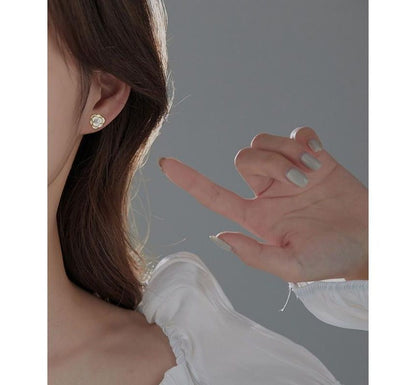 Alloy Earring Flower Pearl Faux