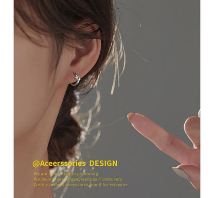 Earring Star Hoop Sterling Silver