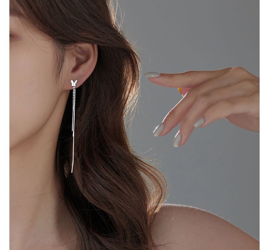 Earring Fringed Silver Sterling Butterfly