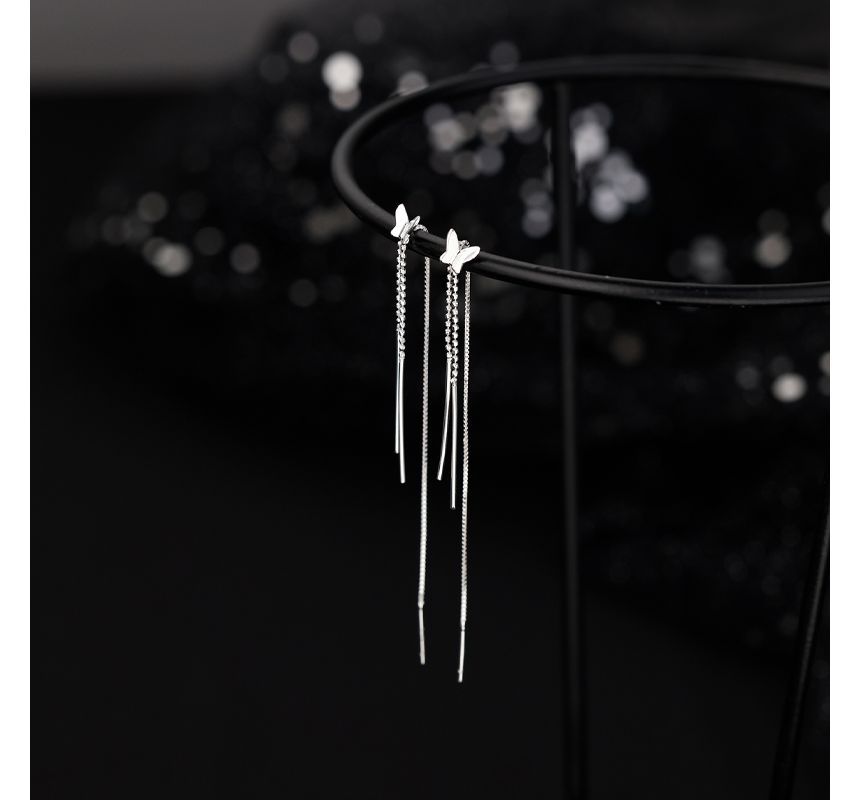 Earring Fringed Silver Sterling Butterfly